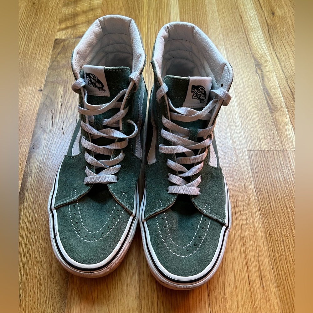 Vans Green High-Top Canvas + Suede Sneakers